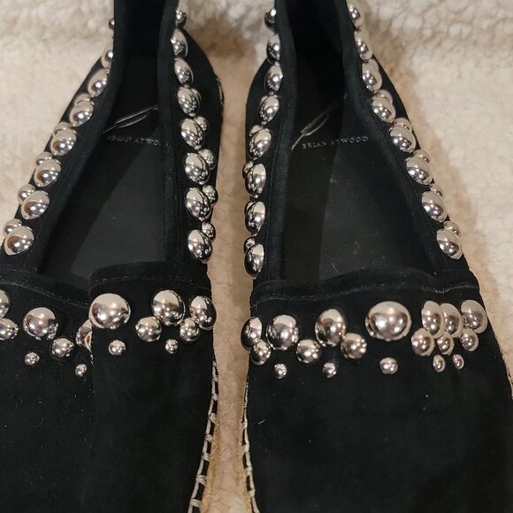 Brian Atwood Womens Black Flat Espadrille shoes - Picture 2 of 13